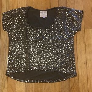 Romeo & Juliet Couture Black Sequin Top